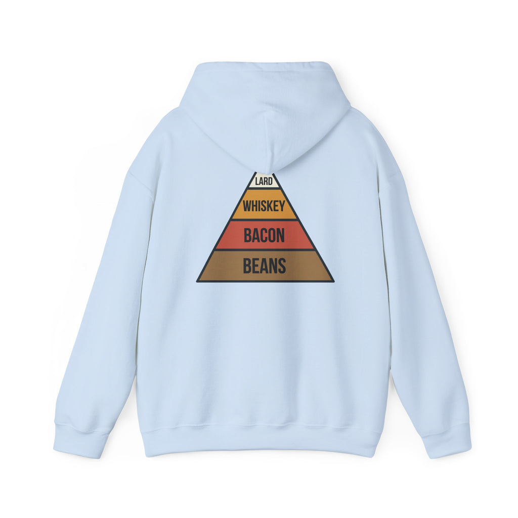 Food Pyramid Design Hoodie | Beans Bacon Whiskey Lard Illustration
