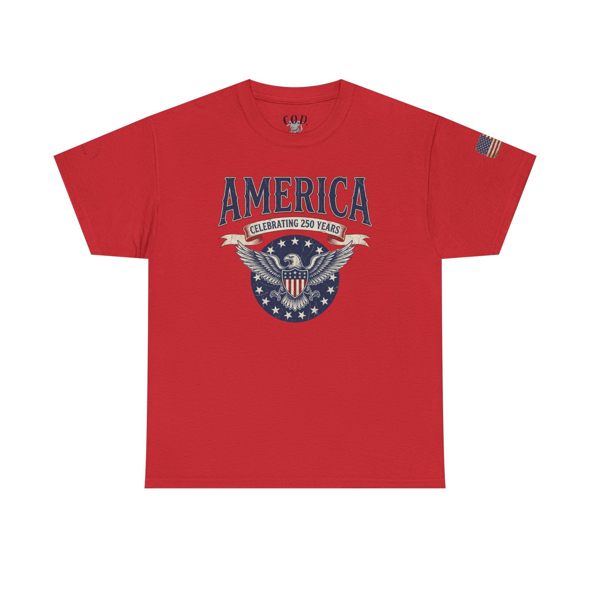 America Patriotic T‑Shirt – "America Celebrating 250 Years" Eagle Emblem
