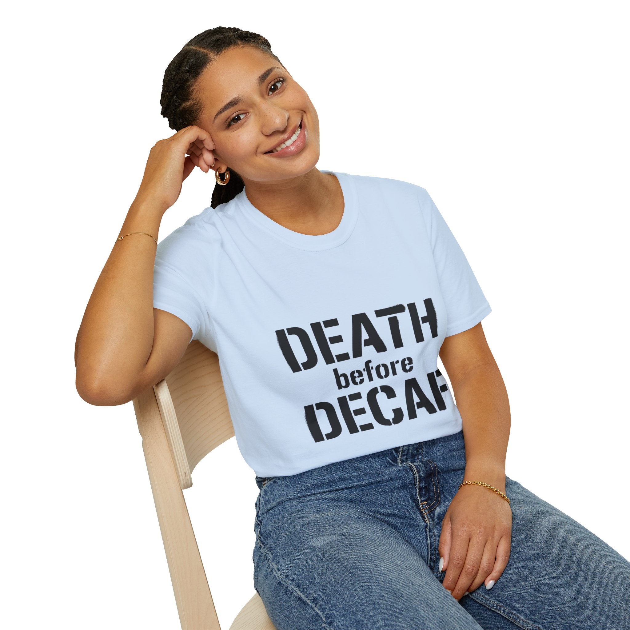 Death Before Decaf T-Shirt — Funny Coffee Lover Tee