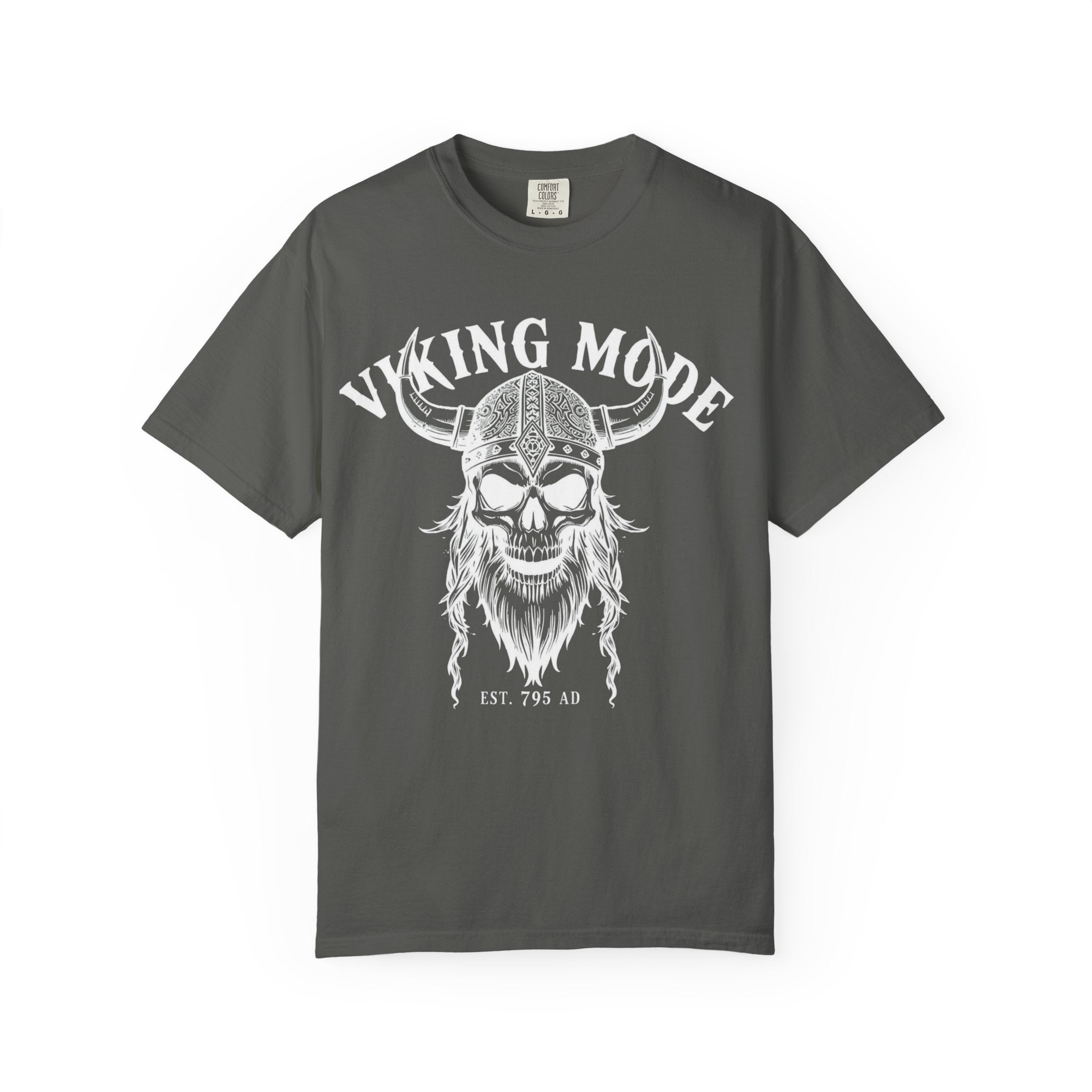 Viking Mode T-Shirt — Skull Viking Helmet Graphic Tee