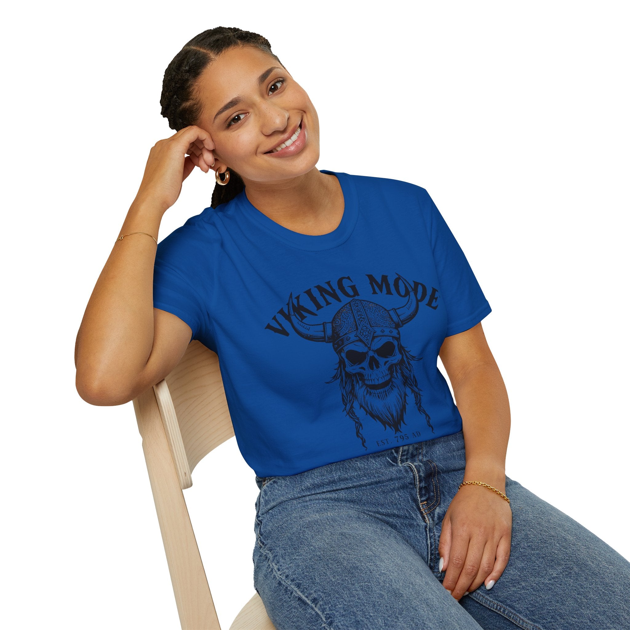 Viking Mode T-Shirt — Skull Horned Helmet Graphic