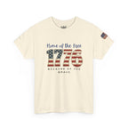 1776 American Flag Tee — "Home of the Free, Because of the Brave" Patriotic T-Shirt