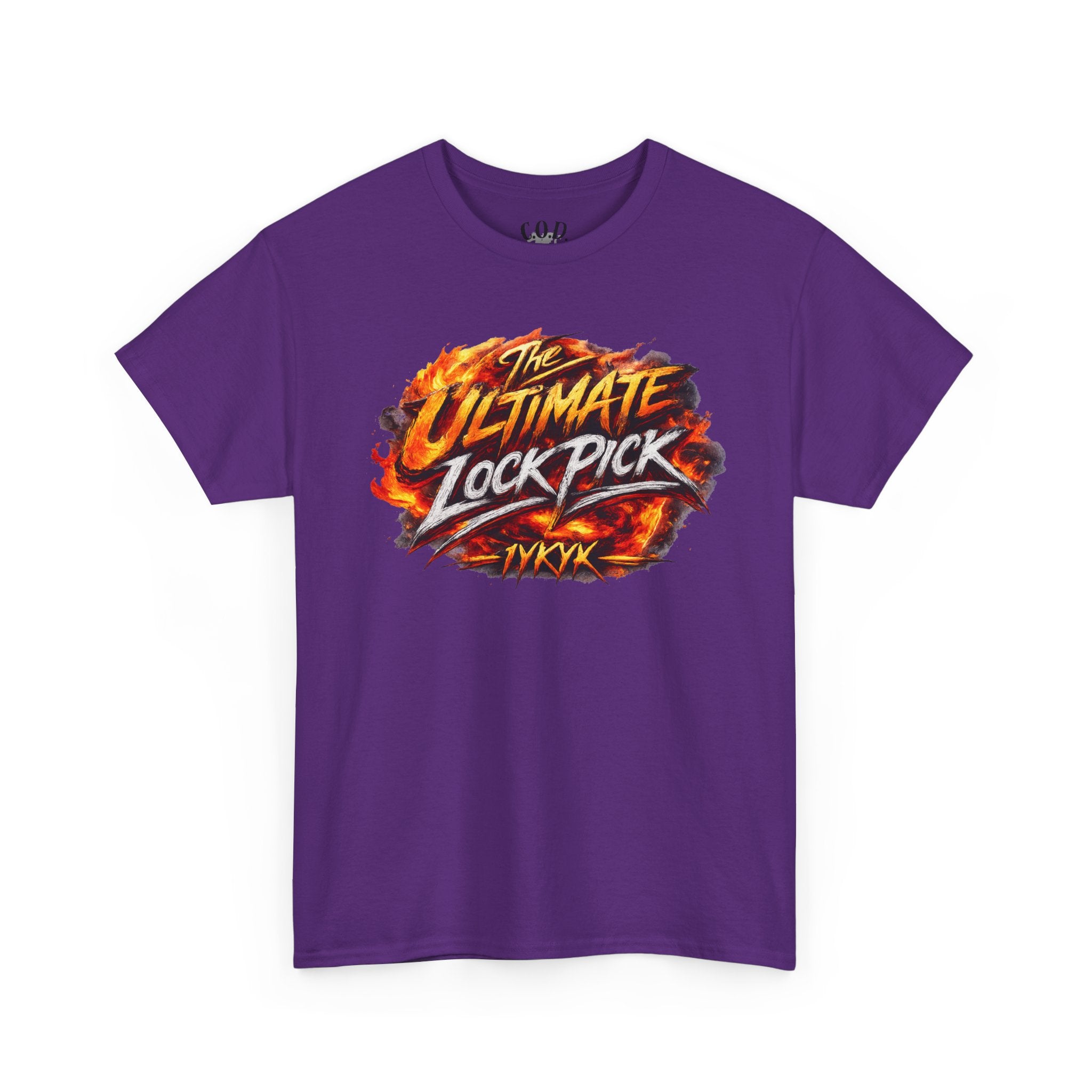 T-Shirt — "Ultimate Lock Pick" Fiery Logo Graphic Tee