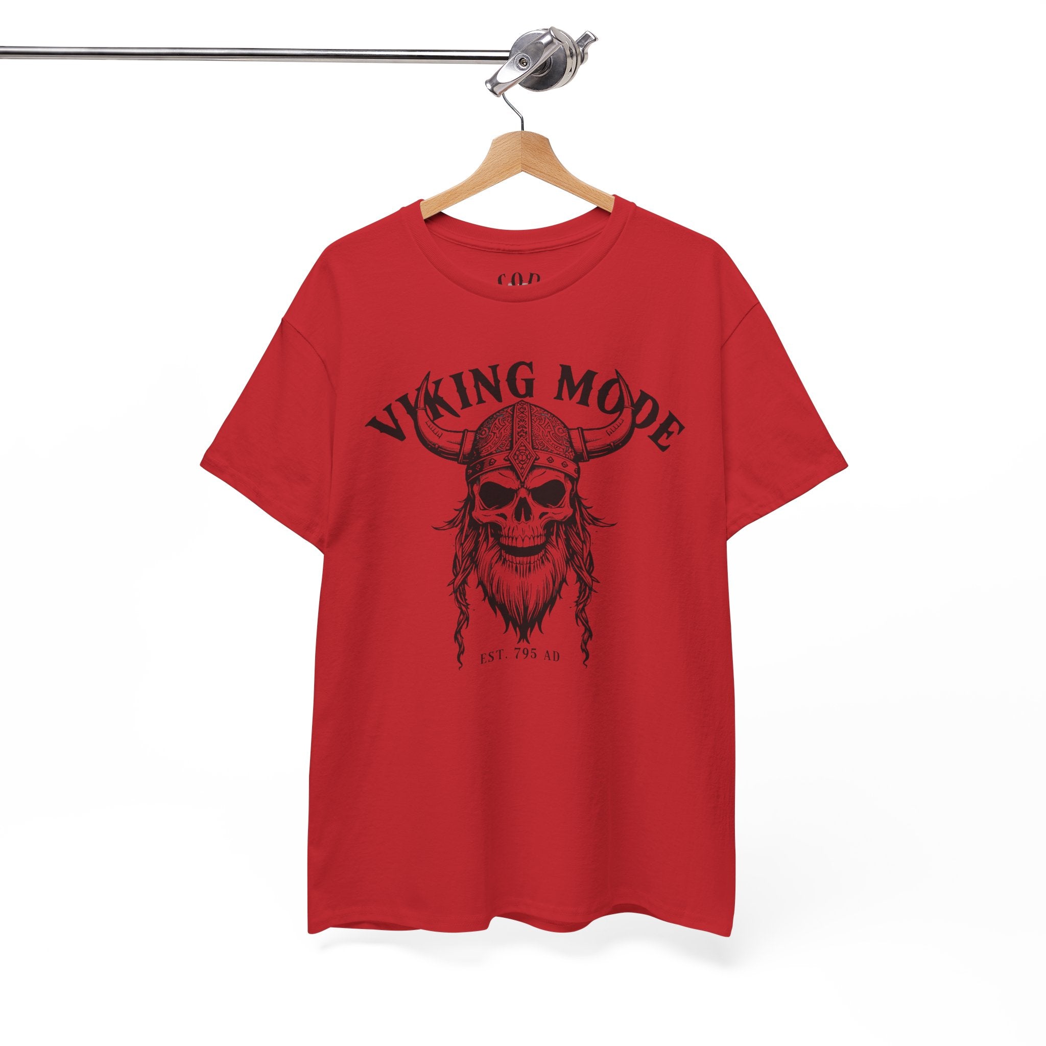 Viking Mode Skull Viking T-shirt | Norse Helmet Skull Graphic Tee