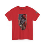 Patriotic Soldier Silhouette Tee — American Flag Military Veteran T-Shirt