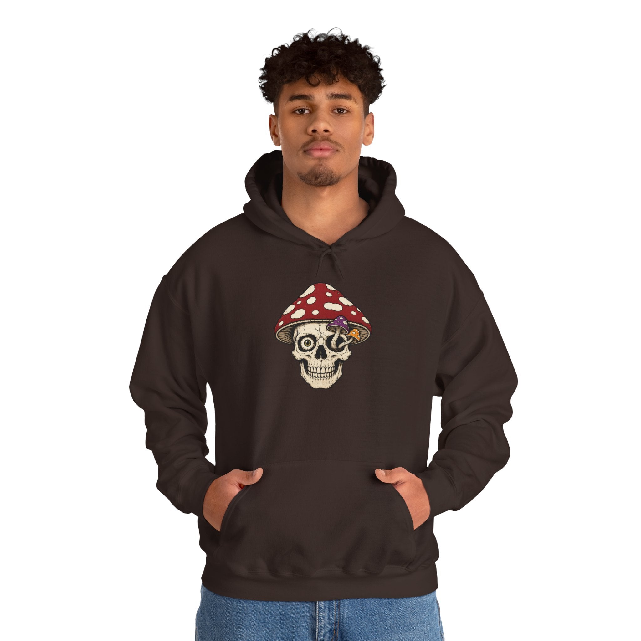 Mushroom Skull Hoodie — Gothic Mushroom Graveyard RIP Pullover