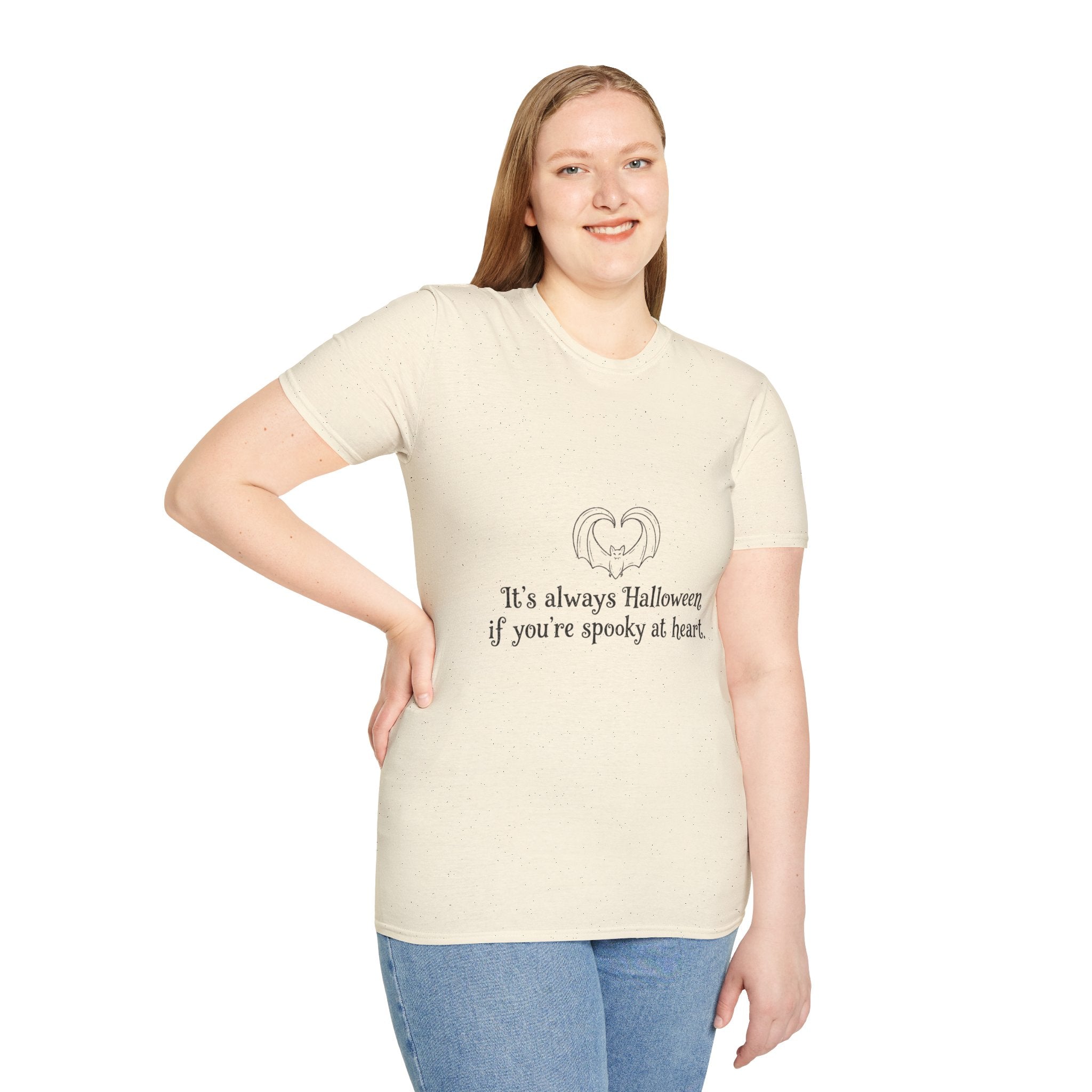 Halloween Bat Heart T-Shirt — "It's Always Halloween If You're Spooky at Heart"