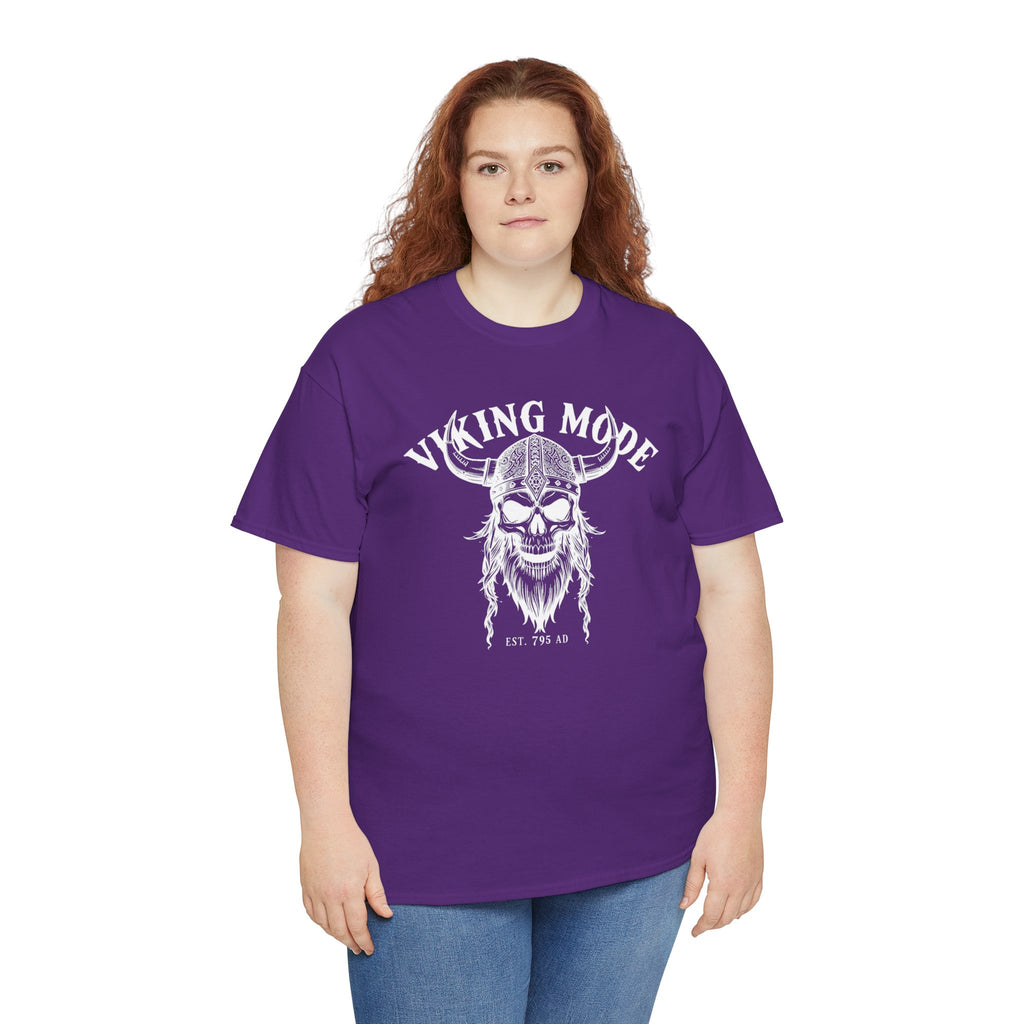 Viking Mode Skull Viking T-shirt | Norse Helmet Skull Graphic Tee