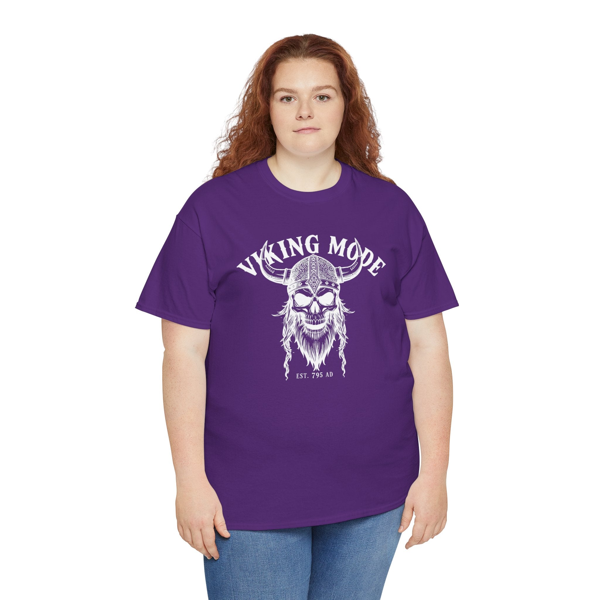 Viking Mode Skull Viking T-shirt | Norse Helmet Skull Graphic Tee