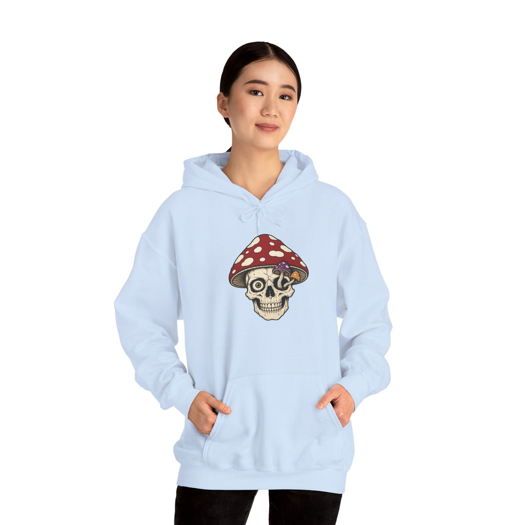 Mushroom Skull Hoodie — Gothic Mushroom Graveyard RIP Pullover