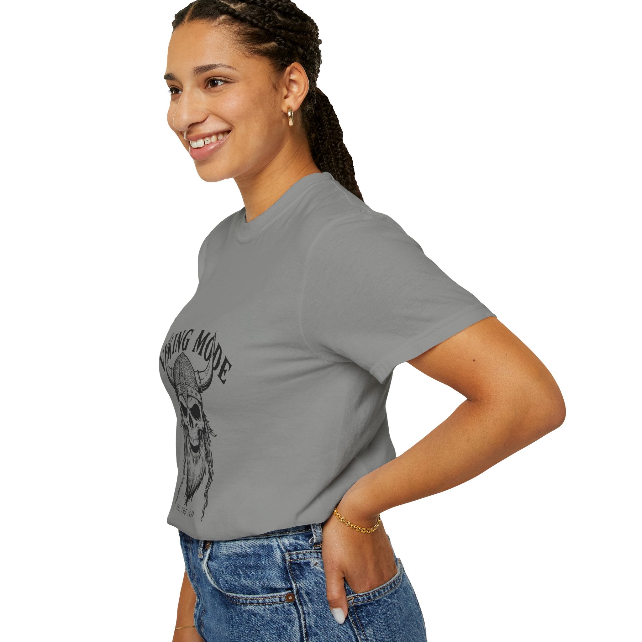 Viking Mode Skull Viking T-shirt | Norse Helmet Skull Graphic Tee