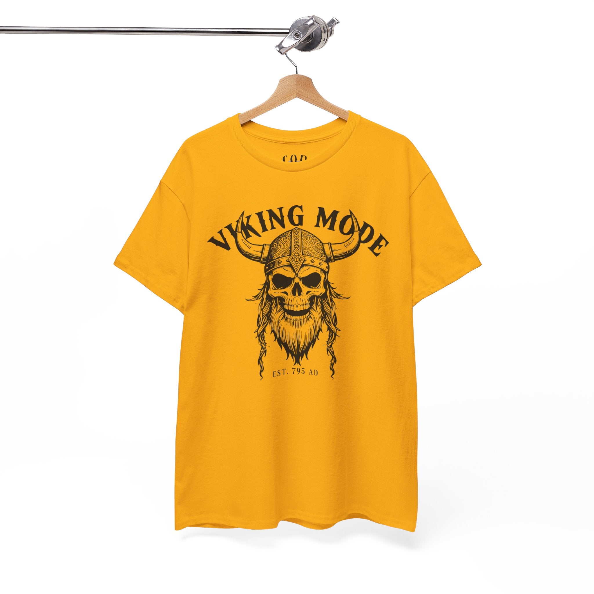 Viking Mode Skull Viking T-shirt | Norse Helmet Skull Graphic Tee