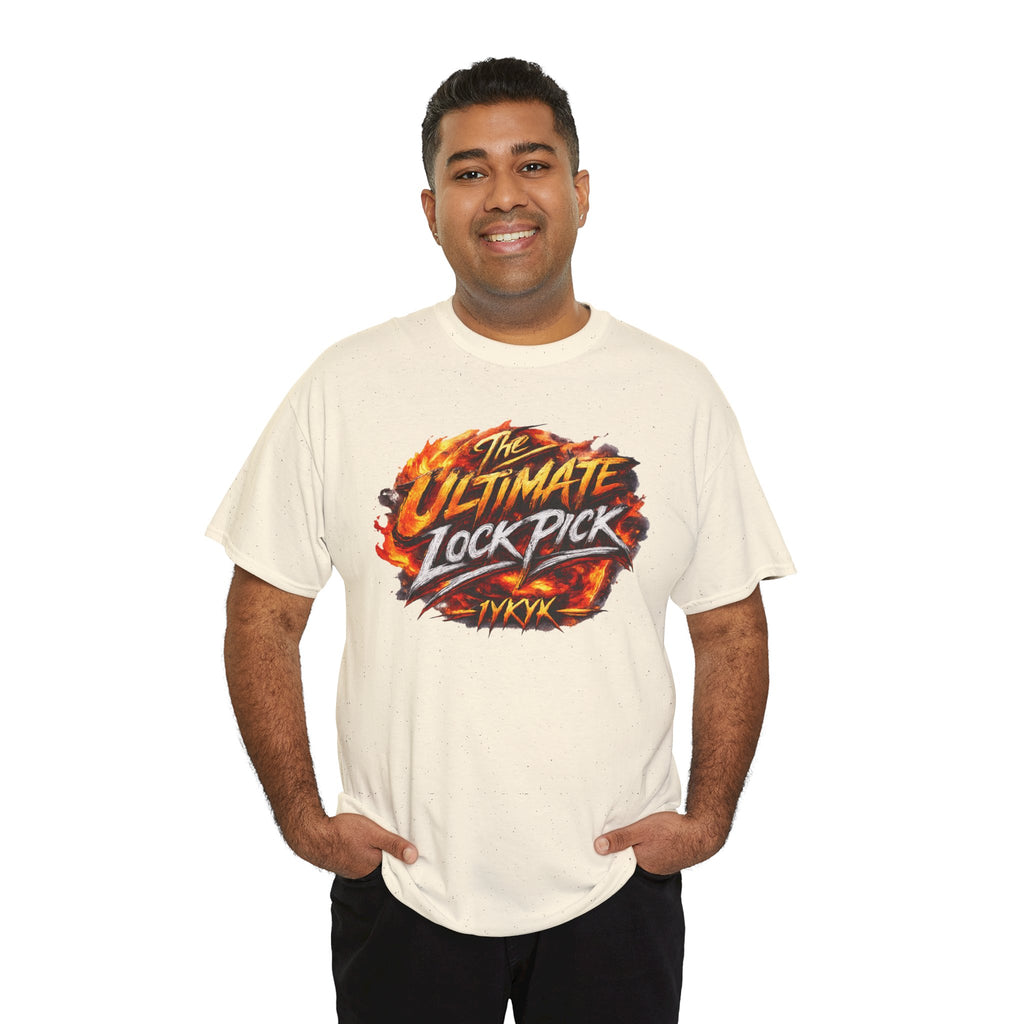 T-Shirt — "Ultimate Lock Pick" Fiery Logo Graphic Tee