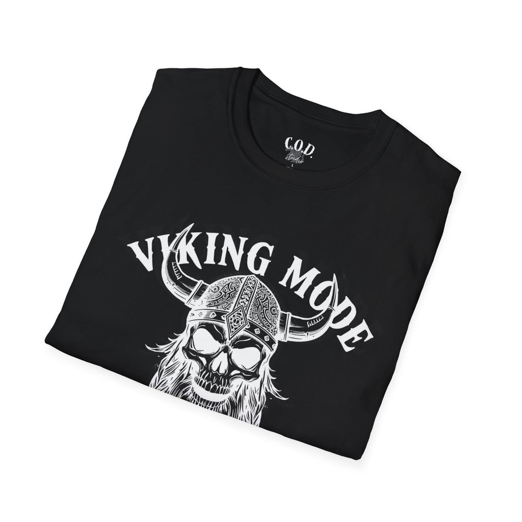 Viking Mode T-Shirt — Skull Horned Helmet Graphic