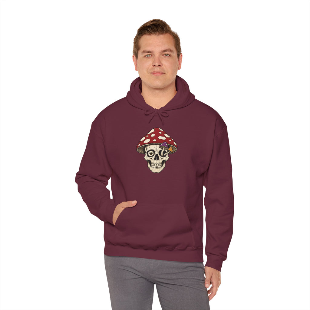 Mushroom Skull Hoodie — Gothic Mushroom Graveyard RIP Pullover