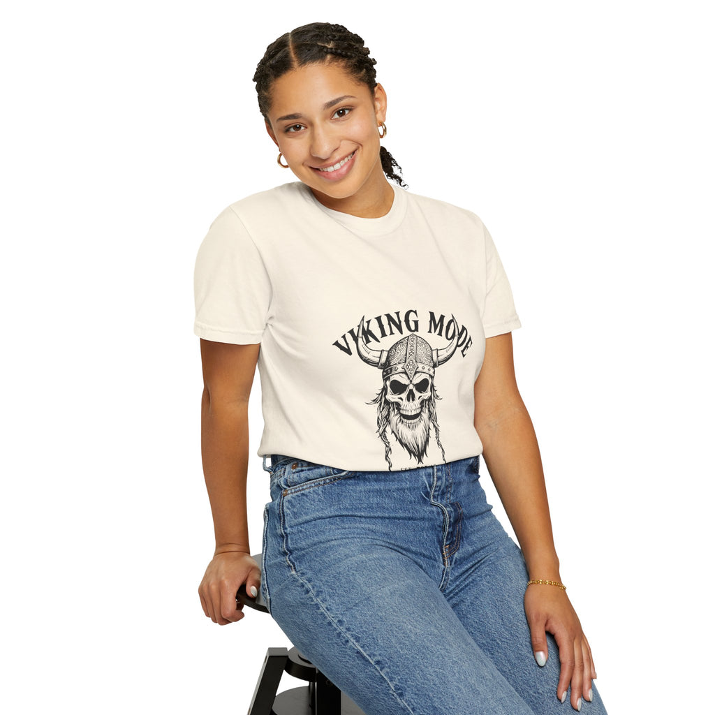 Viking Mode Skull Viking T-shirt | Norse Helmet Skull Graphic Tee