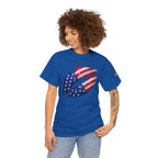 American Flag Kiss T‑Shirt – Patriotic USA Lip Print Tee for 4th of July