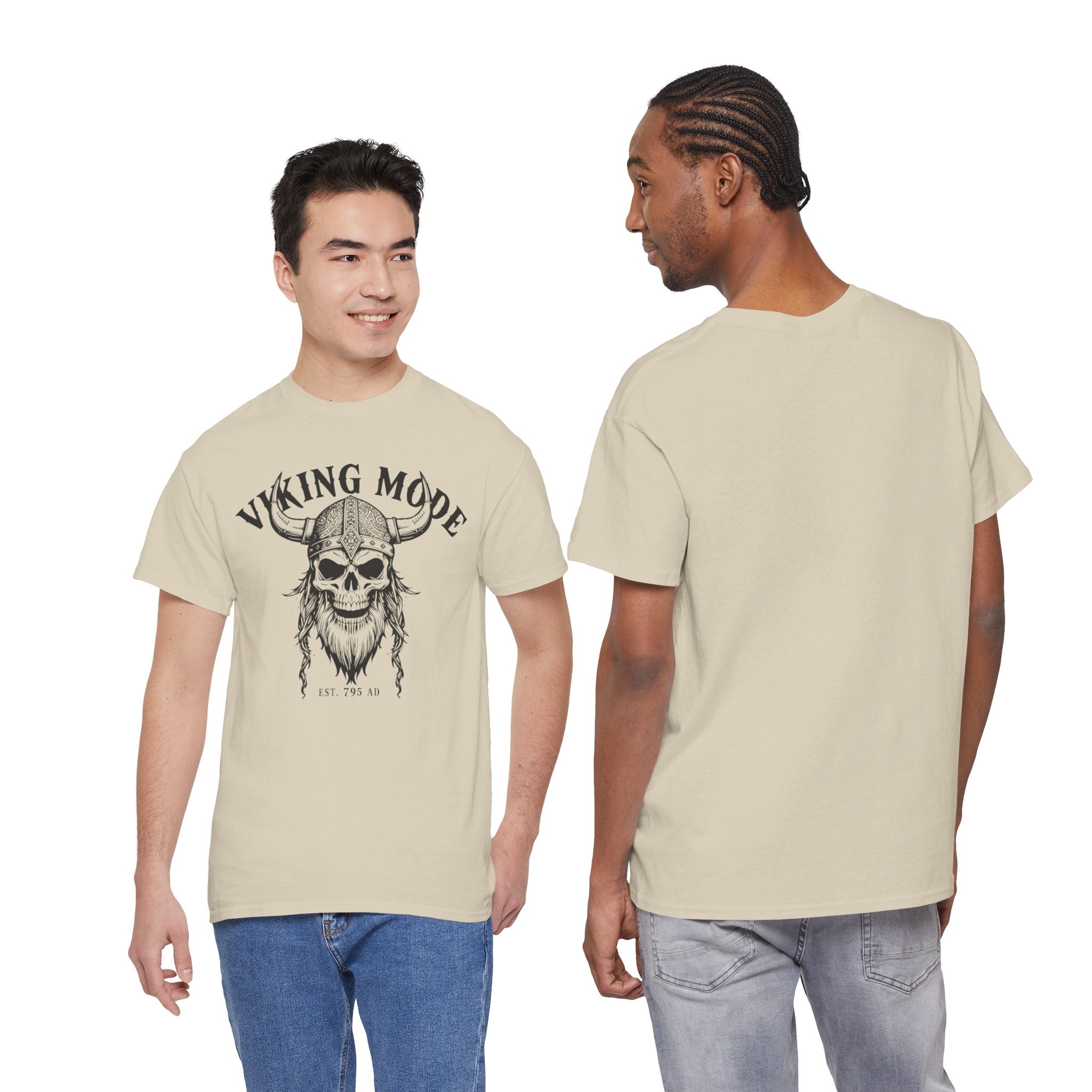 Viking Mode Skull Viking T-shirt | Norse Helmet Skull Graphic Tee
