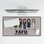 FAFO Desk Mat – Vintage Rosie & Women in Uniform Gaming/Office Mouse Pad ("Fuck Around and Find Out")