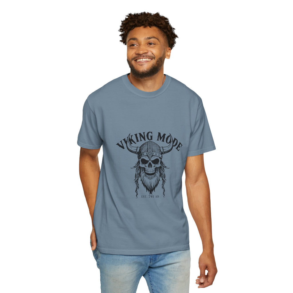Viking Mode Skull Viking T-shirt | Norse Helmet Skull Graphic Tee