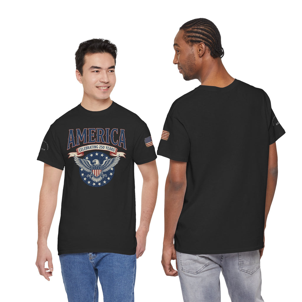 America Patriotic T‑Shirt – "America Celebrating 250 Years" Eagle Emblem