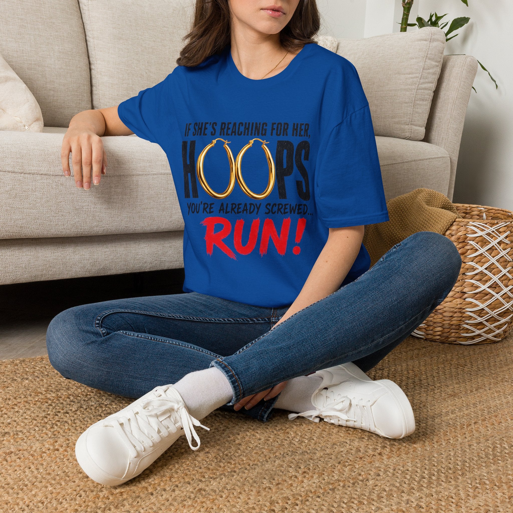 T-Shirt — "If She's Reaching for Her Hoops" Graphic Tee