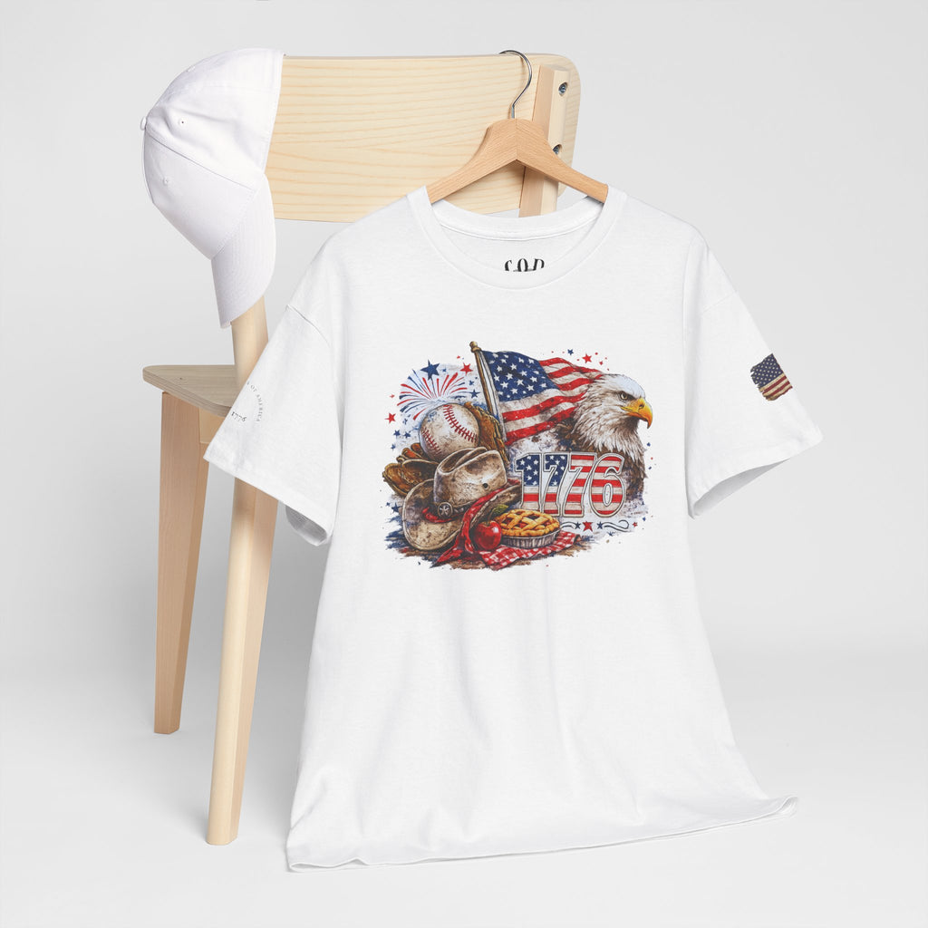 Patriotic Eagle American Flag T-Shirt — USA 1776 Military Tribute Tee