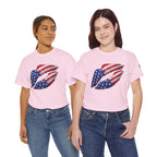 American Flag Kiss T‑Shirt – Patriotic USA Lip Print Tee for 4th of July