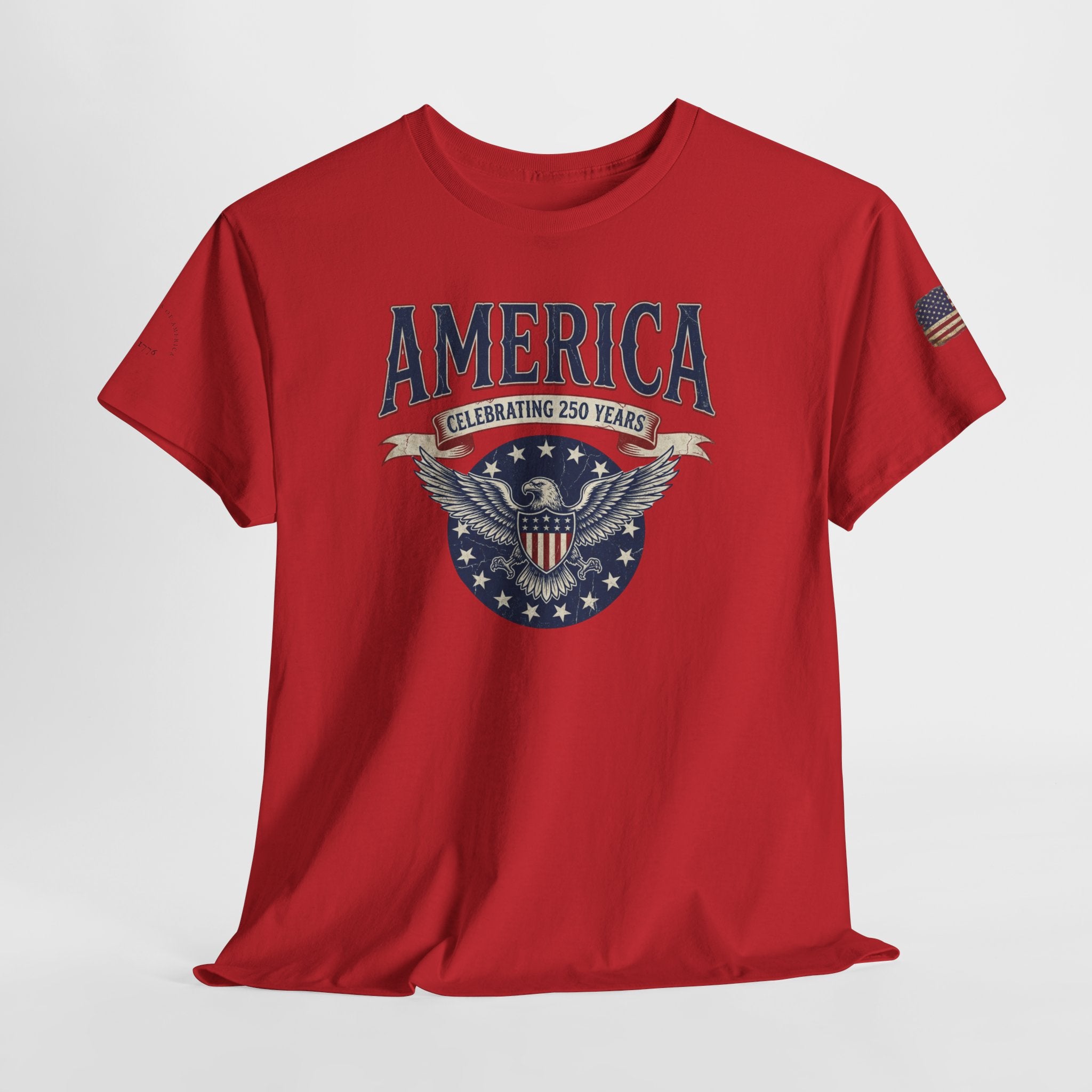 America Patriotic T‑Shirt – "America Celebrating 250 Years" Eagle Emblem
