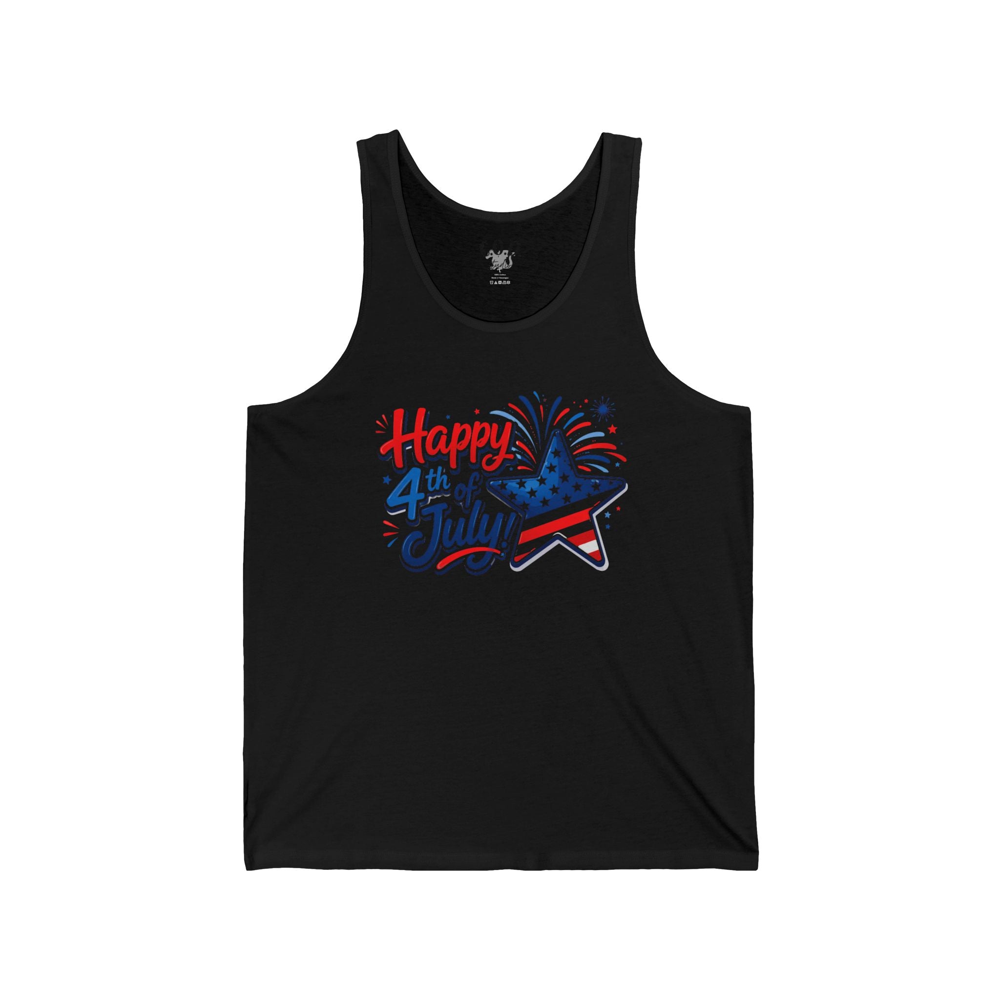 Happy 4th of July Tank Top — Patriotic Star Fireworks USA Sleeveless Tee
