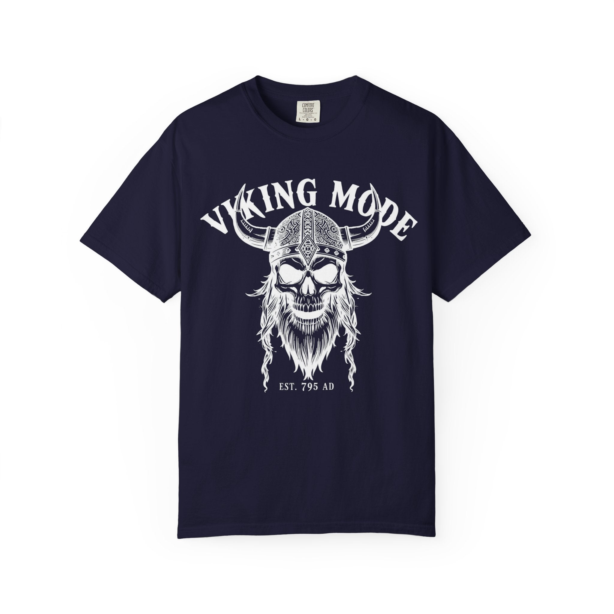 Viking Mode T-Shirt — Skull Viking Helmet Graphic Tee