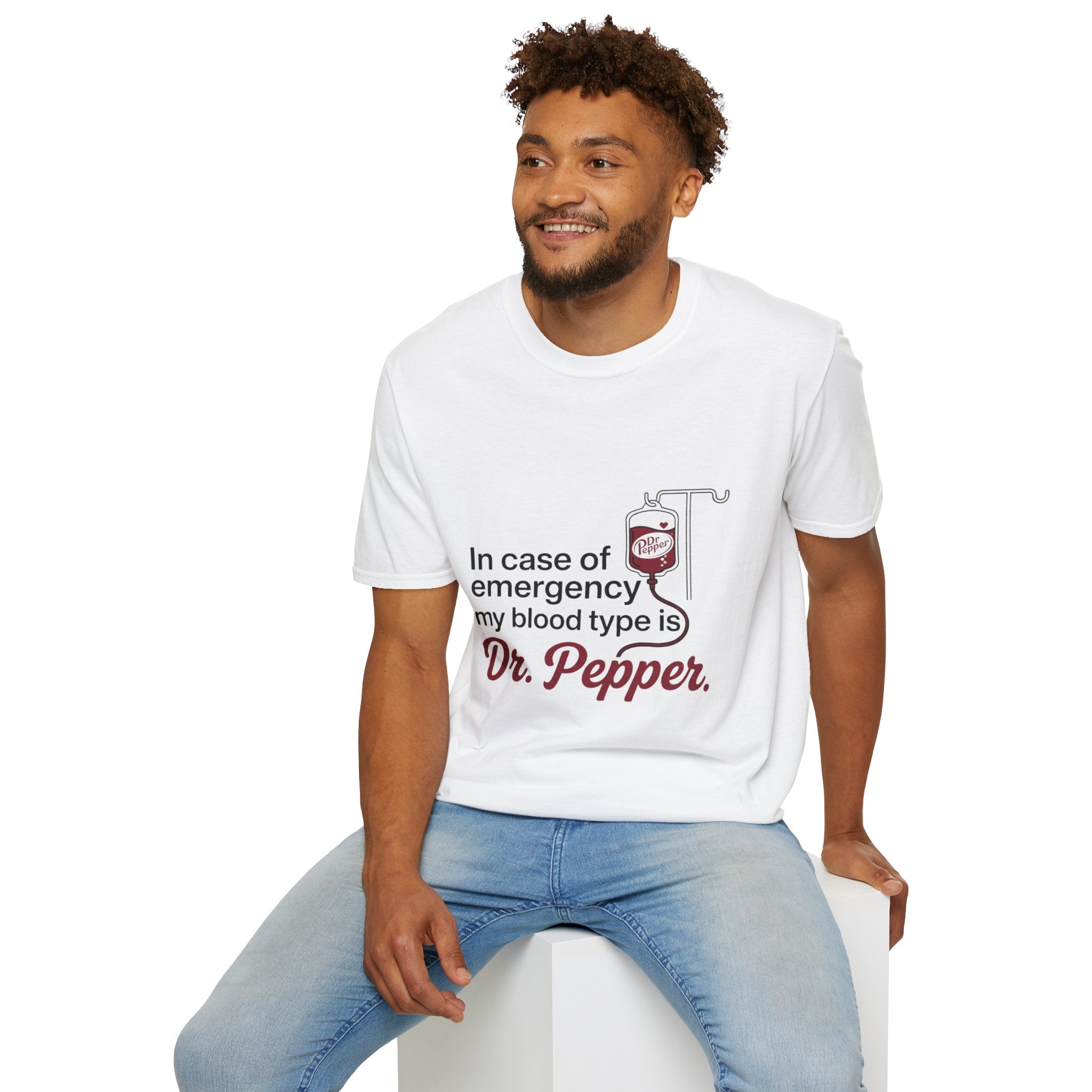 Dr Pepper T-Shirt — "In Case of Emergency My Blood Type Is Dr. Pepper" Funny Soda Tee