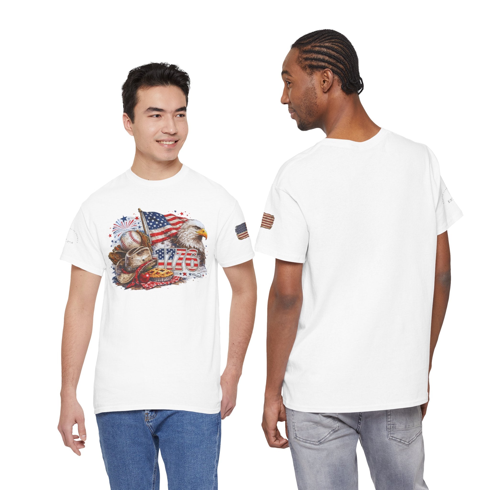 Patriotic Eagle American Flag T-Shirt — USA 1776 Military Tribute Tee