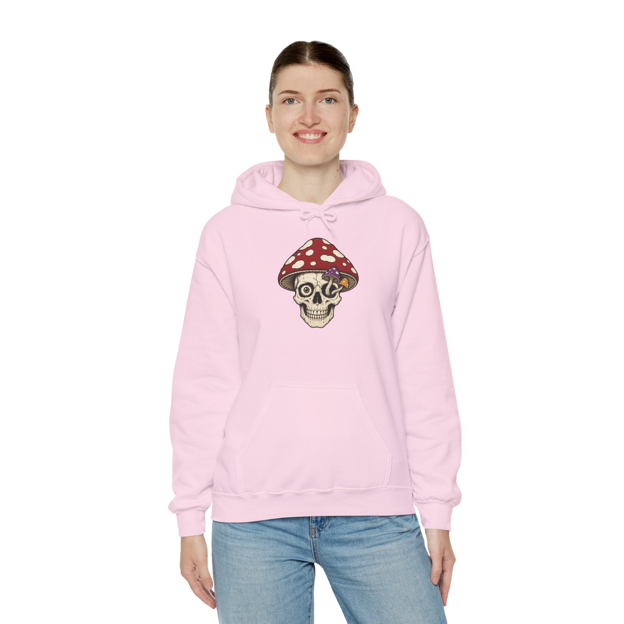 Mushroom Skull Hoodie — Gothic Mushroom Graveyard RIP Pullover