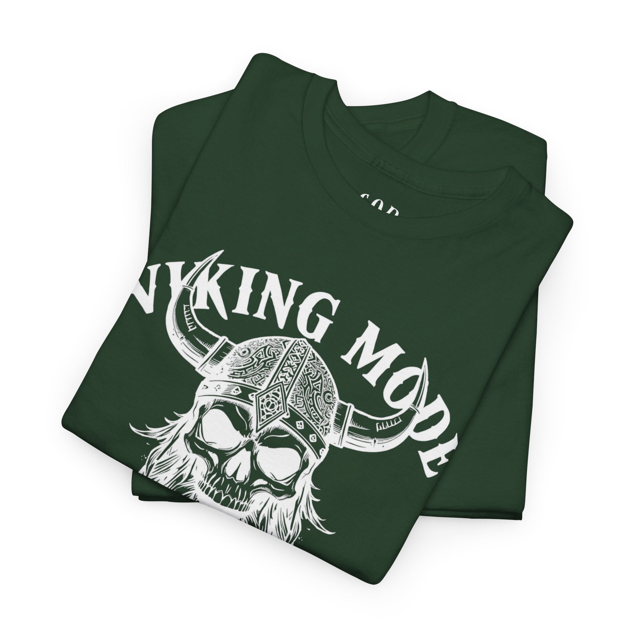 Viking Mode Skull Viking T-shirt | Norse Helmet Skull Graphic Tee