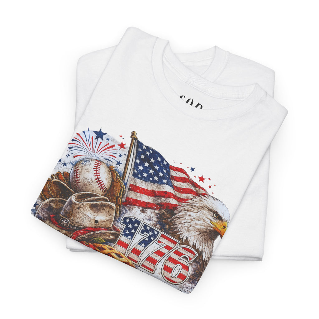 Patriotic Eagle American Flag T-Shirt — USA 1776 Military Tribute Tee