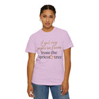 T-Shirt — “I Get My Popcorn From The Apricot Tree” Script Graphic Tee | Hymns | LDS |