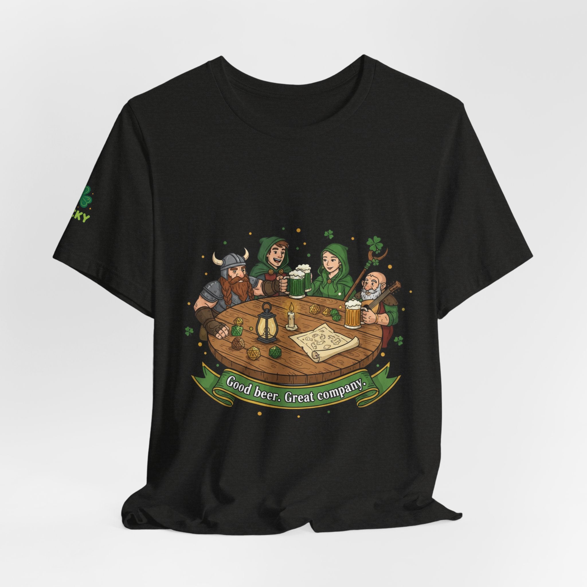 D&D Party at Tavern Table T-Shirt | St. Patrick's Day - Fantasy RPG Dice Roleplay Tee