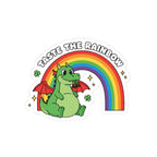 Taste the Rainbow Dragon Sticker | Kiss-Cut Sticker, Rainbow Dragon Decal Eating a Leprechaun