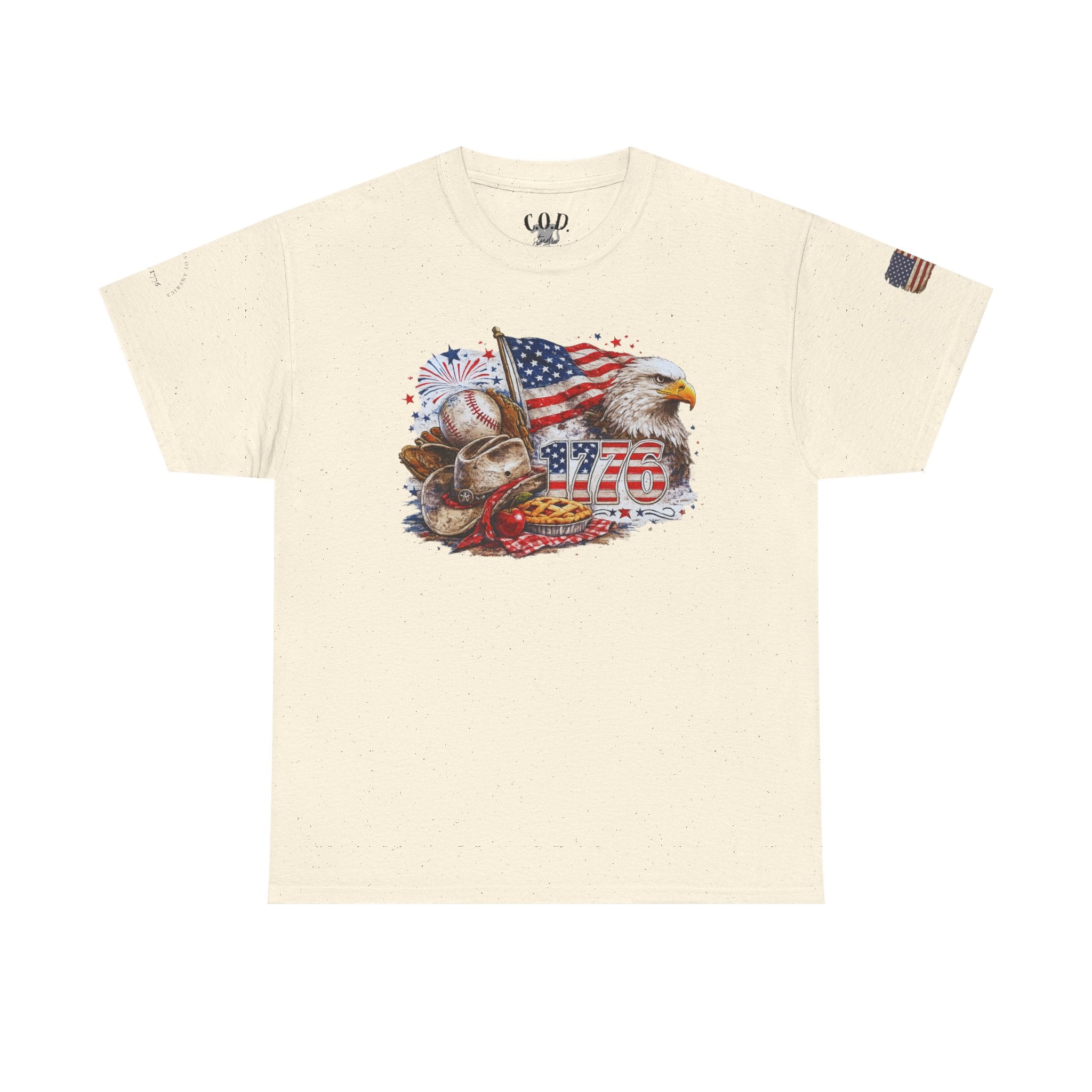 Patriotic Eagle American Flag T-Shirt — USA 1776 Military Tribute Tee