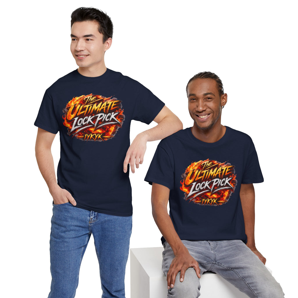 T-Shirt — "Ultimate Lock Pick" Fiery Logo Graphic Tee