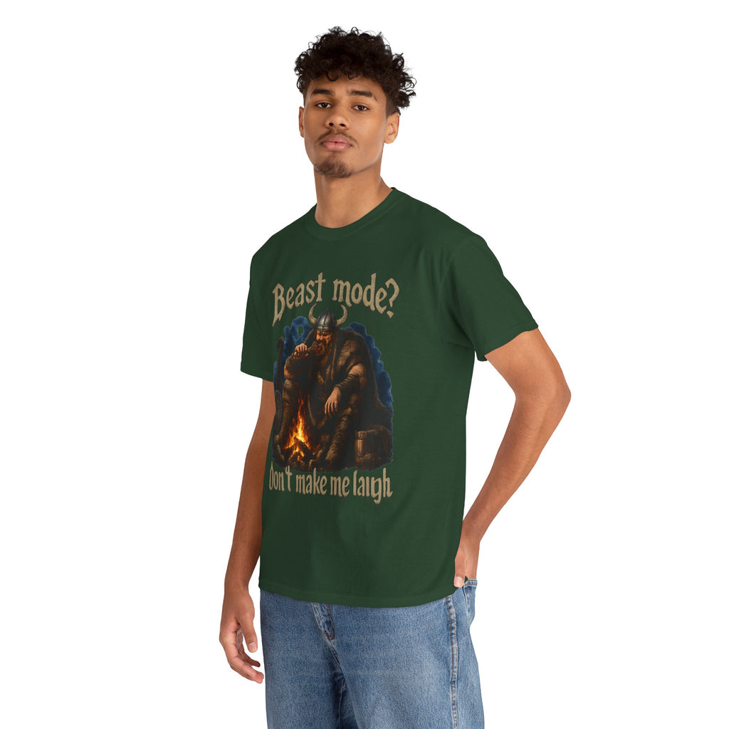 Viking Campfire T-Shirt — "Beast mode? Don’t make me laugh" Graphic Tee
