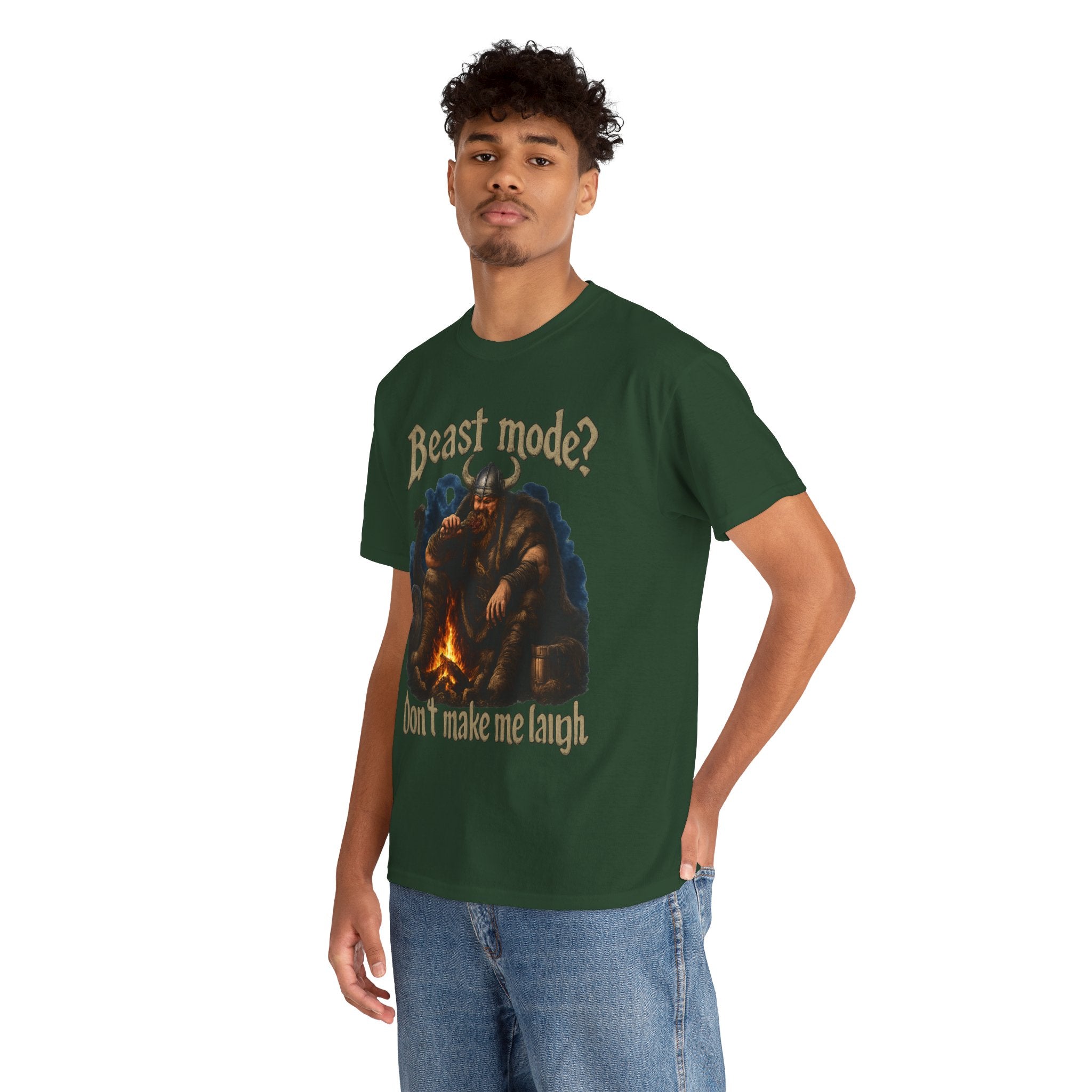 Viking Campfire T-Shirt — "Beast mode? Don’t make me laugh" Graphic Tee