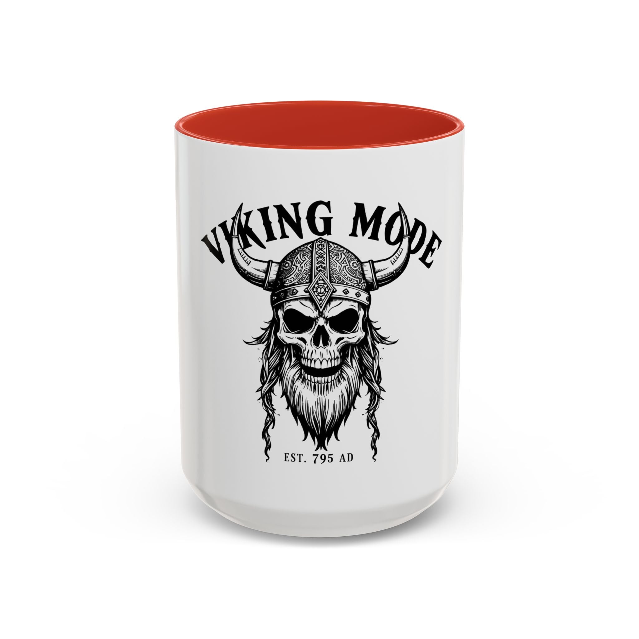Viking Mode Skull Viking Mug | Accent Coffee Mug 11oz 15oz