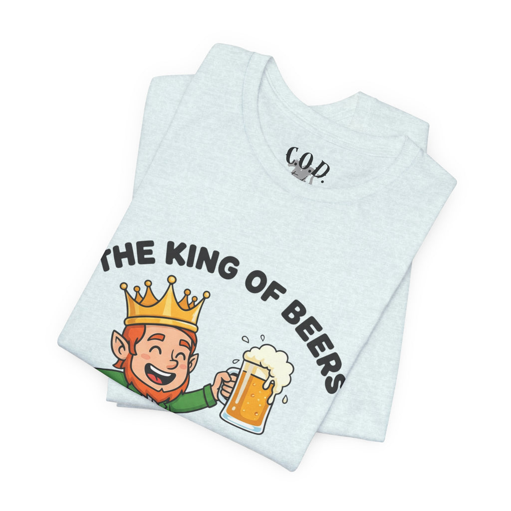 The King of Beers Tee | Leprechaun Holding Beer, St. Patrick's Day Shirt