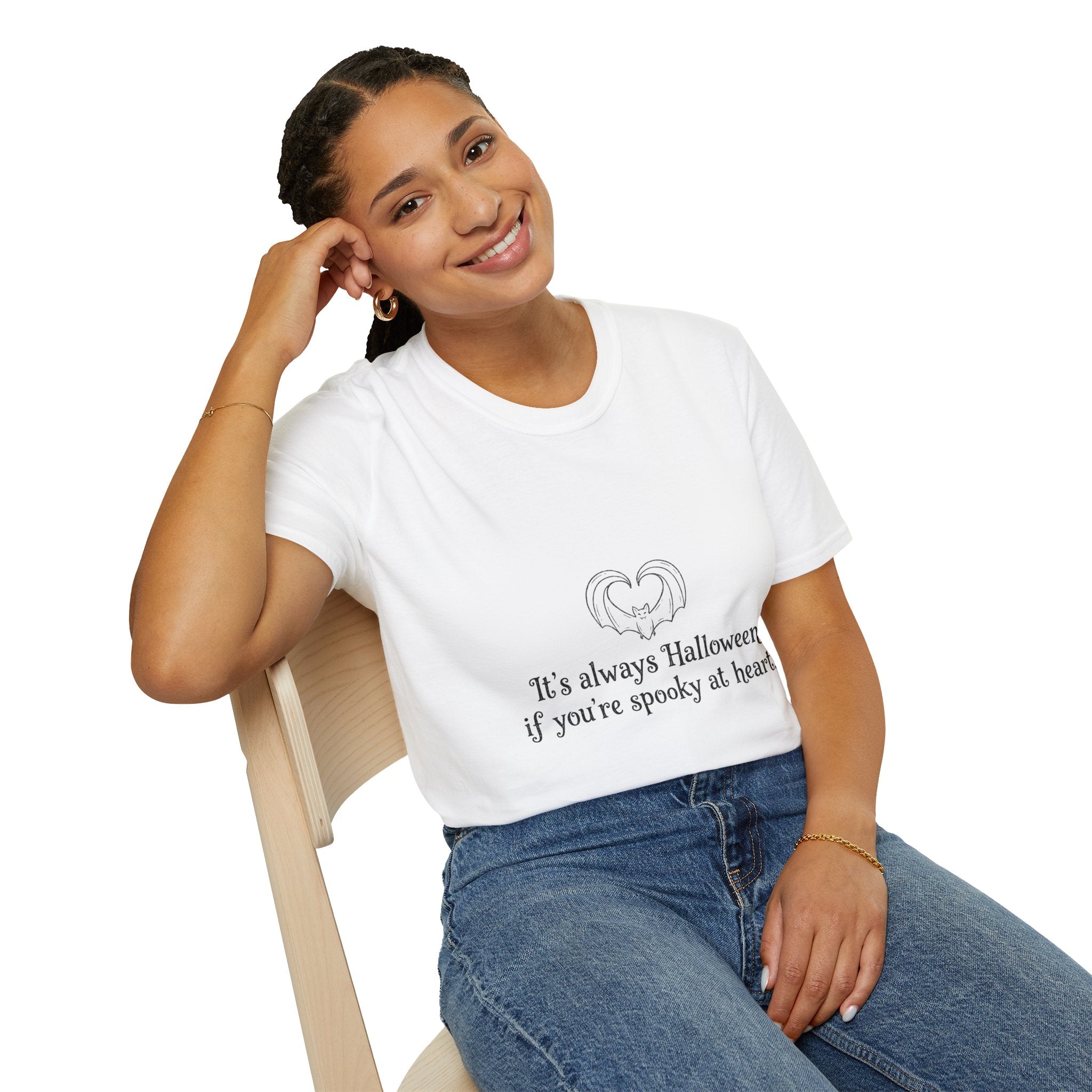 Halloween Bat Heart T-Shirt — "It's Always Halloween If You're Spooky at Heart"