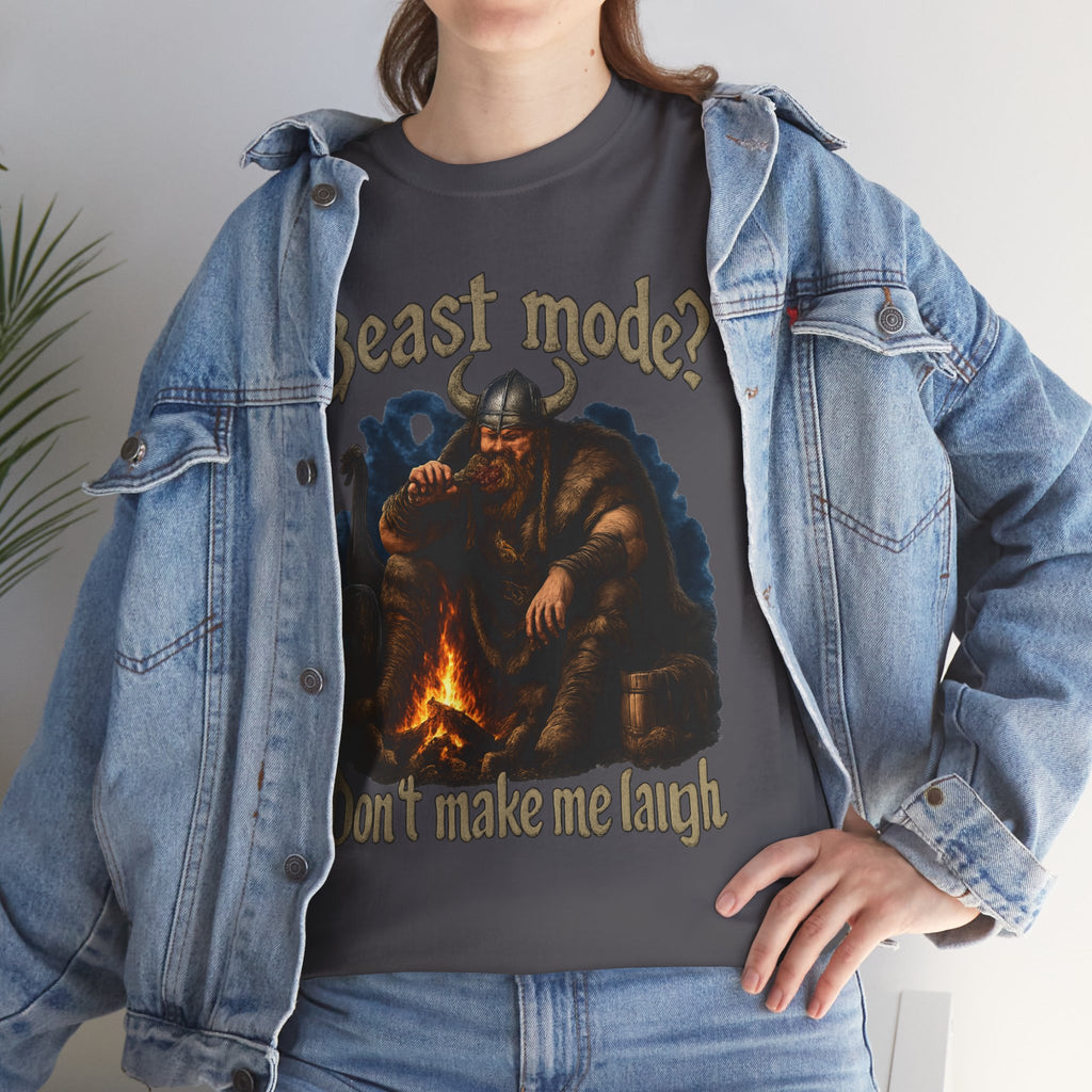 Viking Campfire T-Shirt — "Beast mode? Don’t make me laugh" Graphic Tee