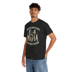 T-Shirt — "E-4 Mafia" Graphic Tee: "When You Want It Done, But You Don’t Care How" Vintage-Style Food Humor