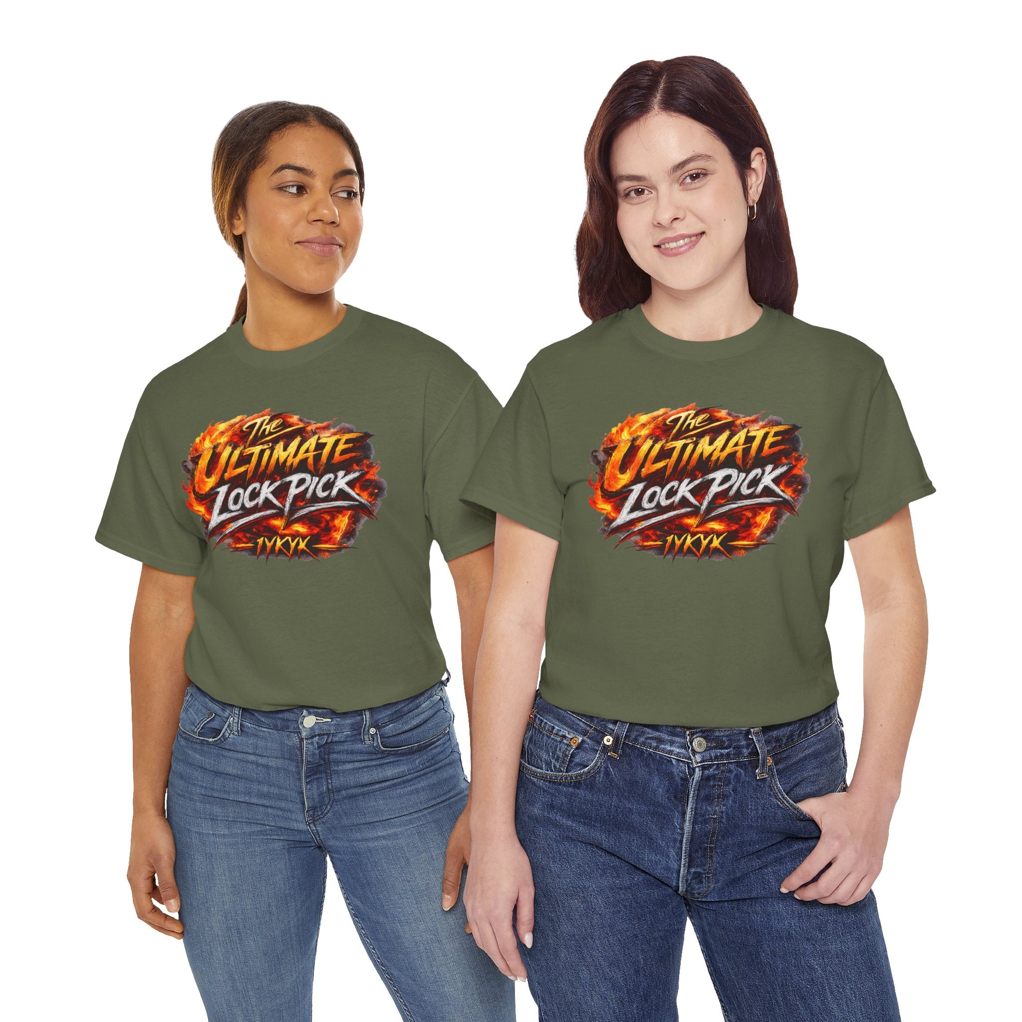 T-Shirt — "Ultimate Lock Pick" Fiery Logo Graphic Tee