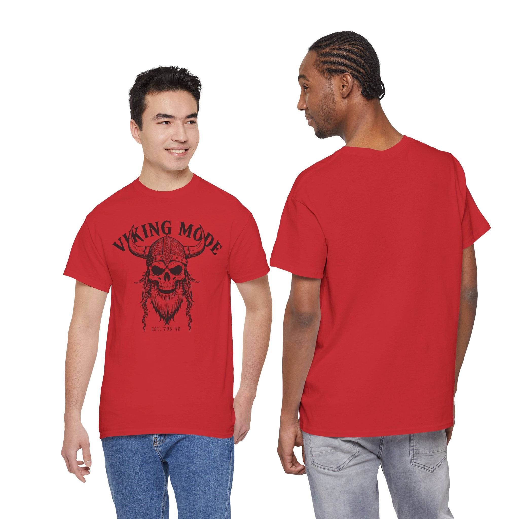 Viking Mode Skull Viking T-shirt | Norse Helmet Skull Graphic Tee